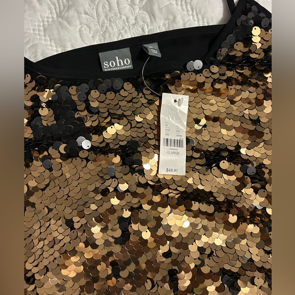 Gold/black Sequined top - Picture 2 of 5